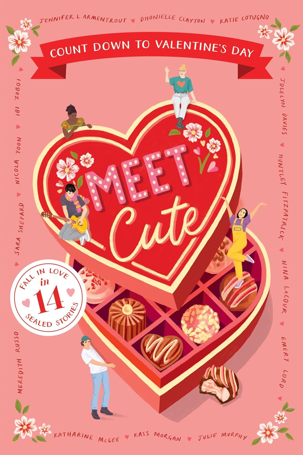 Book cover of 'Meet Cute' with a heart design and Valentine's Day theme.