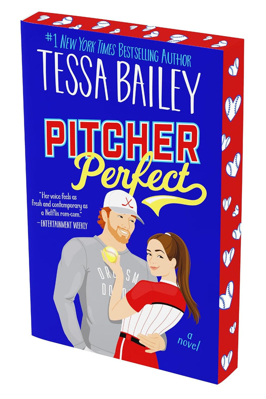 Book cover of 'Pitcher Perfect' by Tessa Bailey with a baseball-themed design.