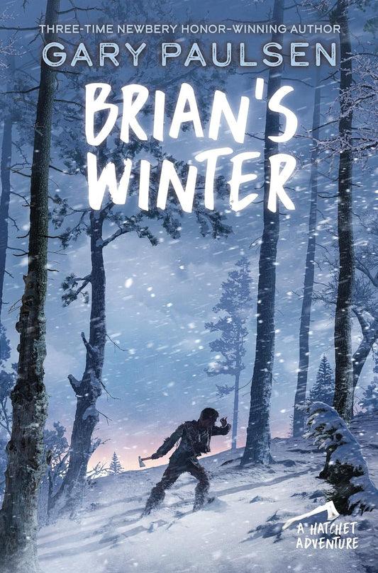 Book cover of 'Brian's Winter' by Gary Paulsen with a snowy forest scene.