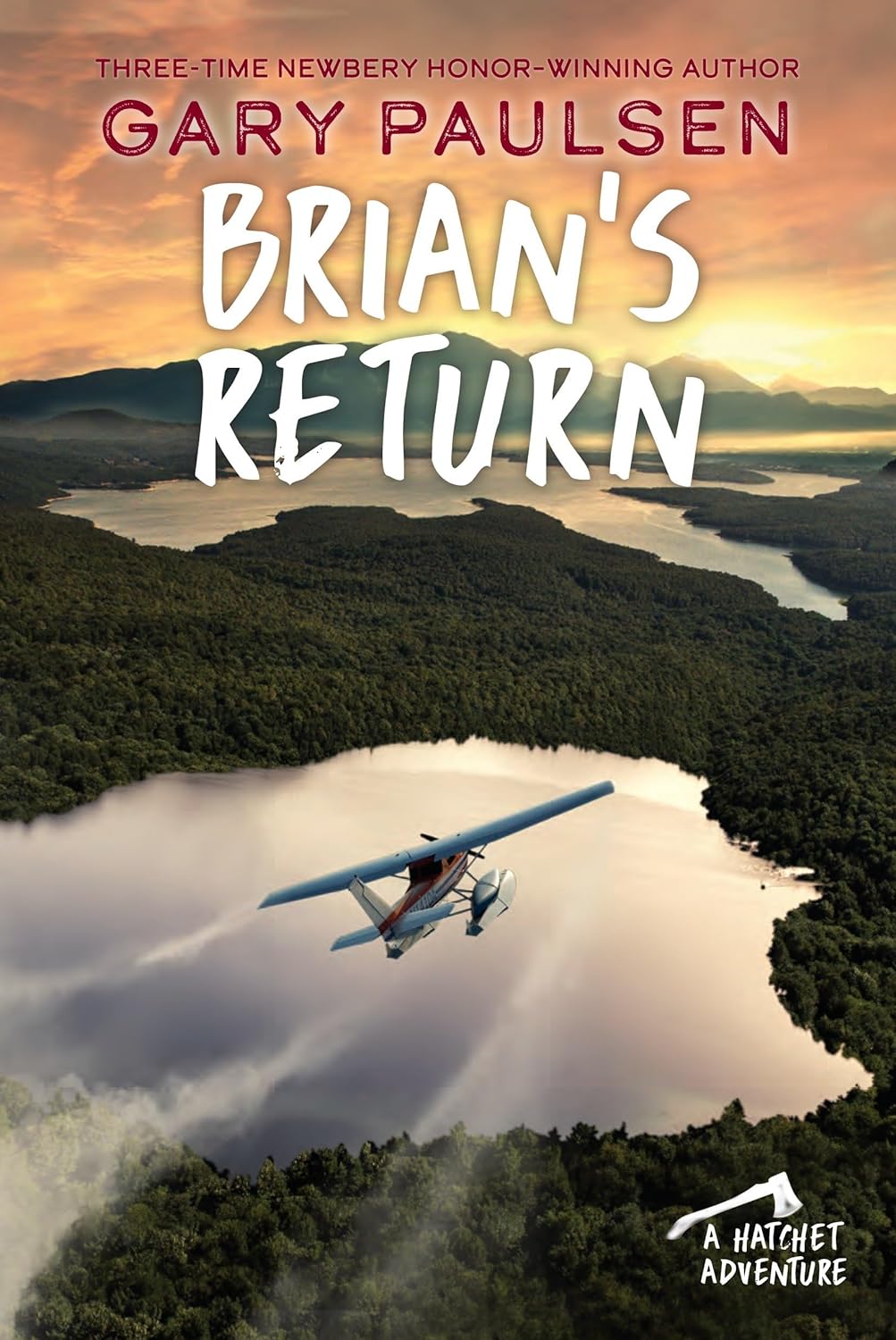Book cover of 'Brian's Return' by Gary Paulsen with a scenic background