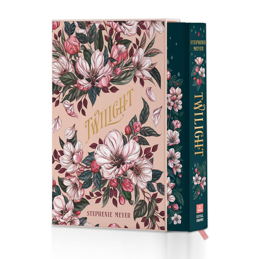 Floral design book cover of 'Twilight' by Stephenie Meyer on a white background