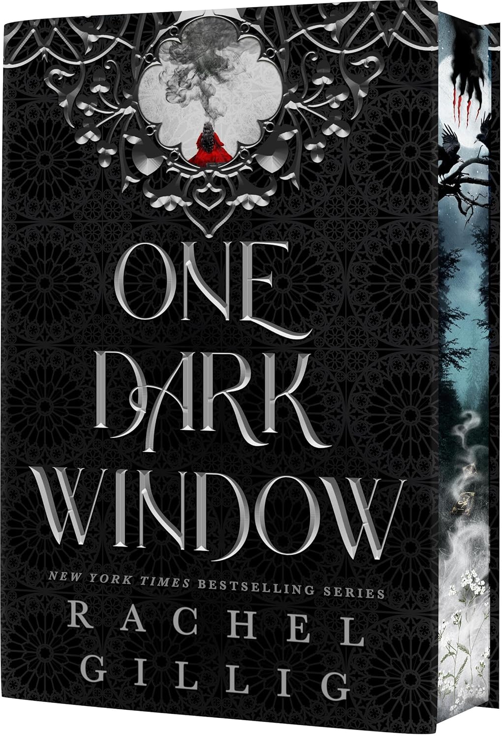Book cover of 'One Dark Window' by Rachel Gillig with intricate design and dark color scheme.
