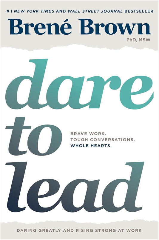 Book cover of 'Dare to Lead' by Brené Brown with a white background