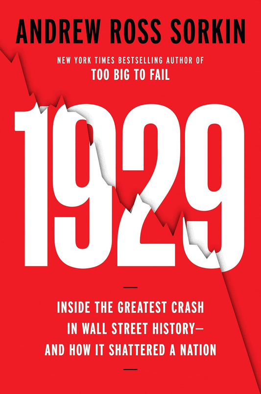 Book cover of '1929' by Andrew Ross Sorkin with a red background and white text.