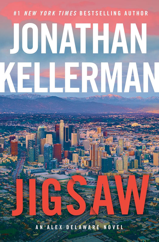 Book cover of 'Jigsaw' by Jonathan Kellerman with a cityscape background