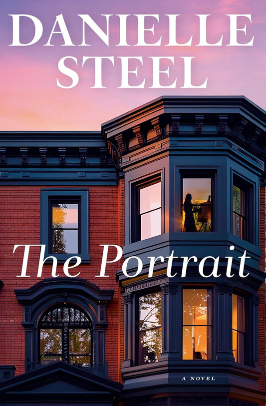 Book cover of 'The Portrait' by Danielle Steel featuring a house with a silhouette.