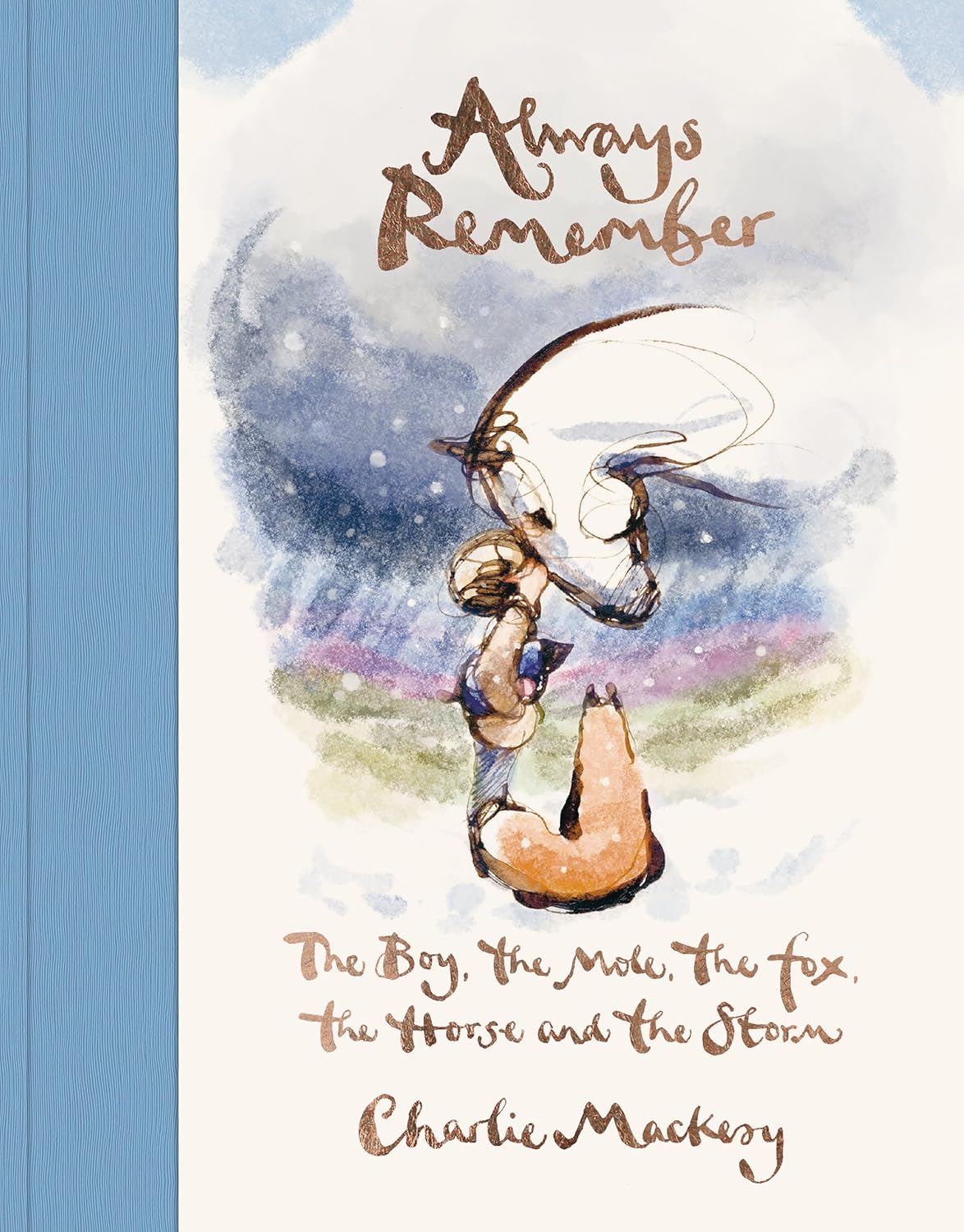 Book cover of 'Always Remember' with a fox and horse illustration against a blue sky.