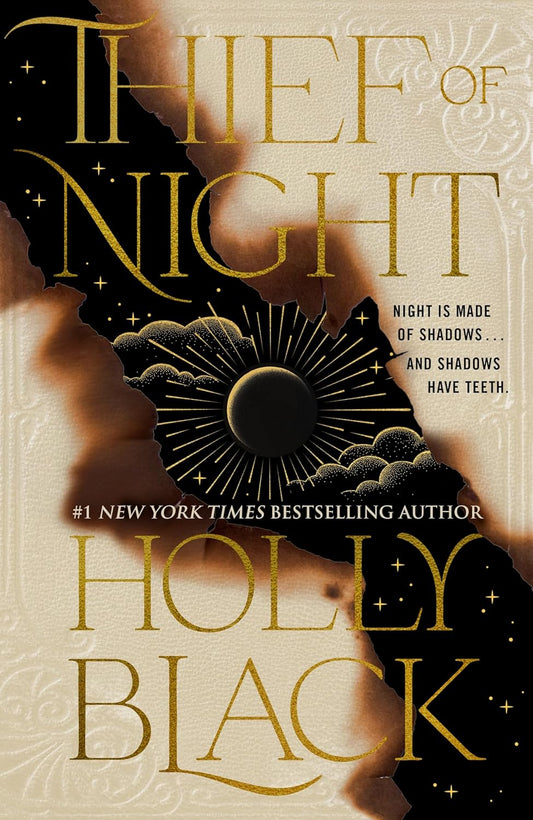 Book cover of 'Thief of Night' by Holly Black with a silhouette and celestial design.