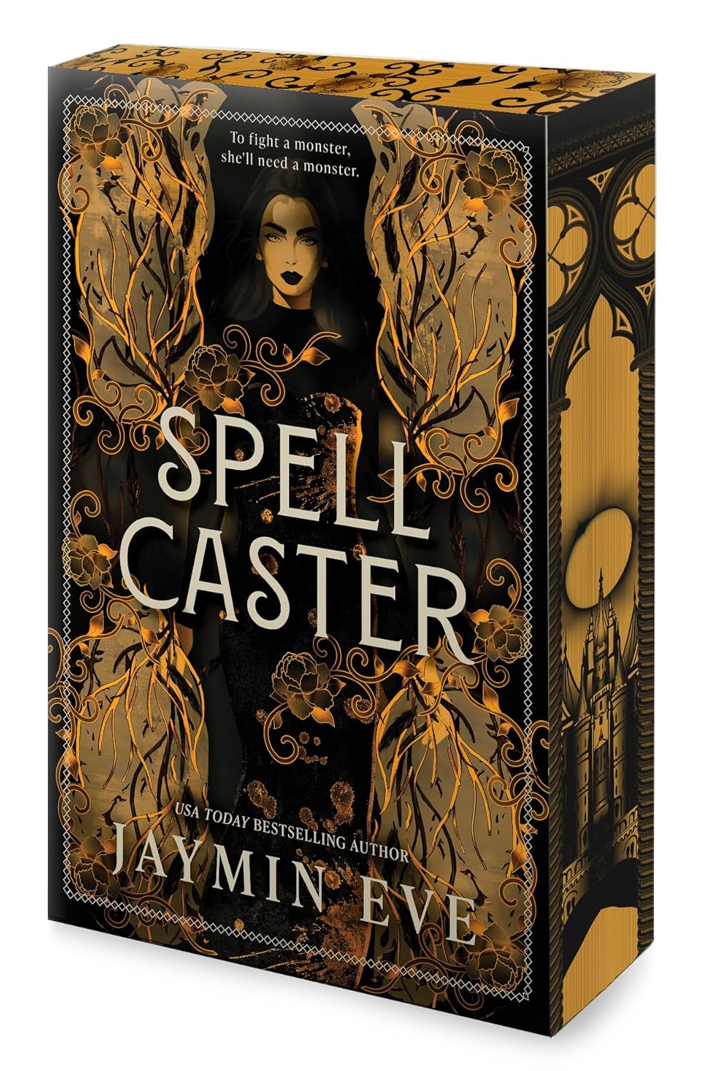 Book cover of 'Spellcaster' by Jaymin Eve with ornate design and dark theme.