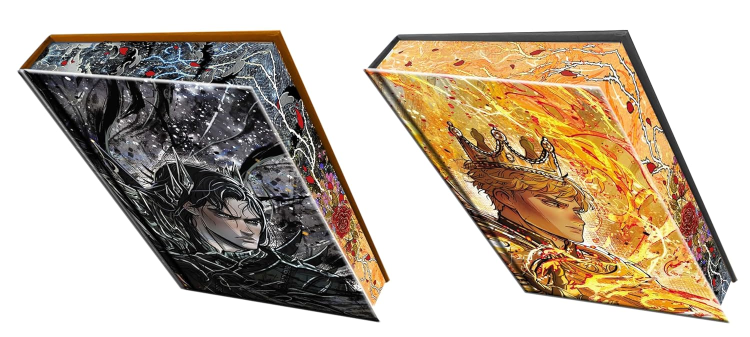 Two hexagonal boxes with artistic designs on a white background