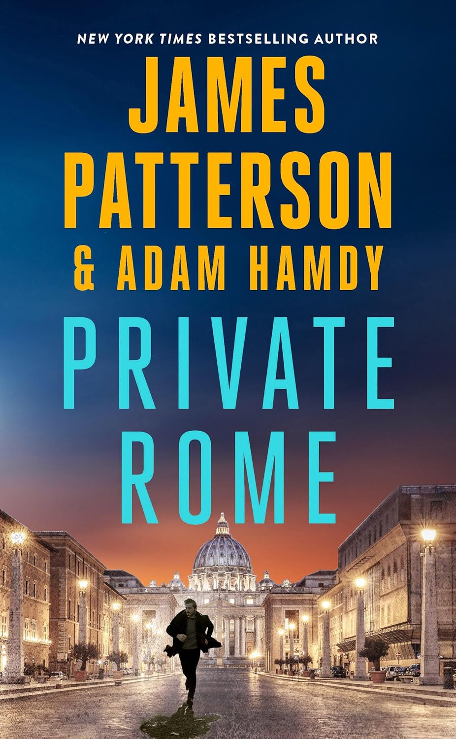 Book cover of 'Private Rome' by James Patterson and Adam Hamdy with a cityscape background.