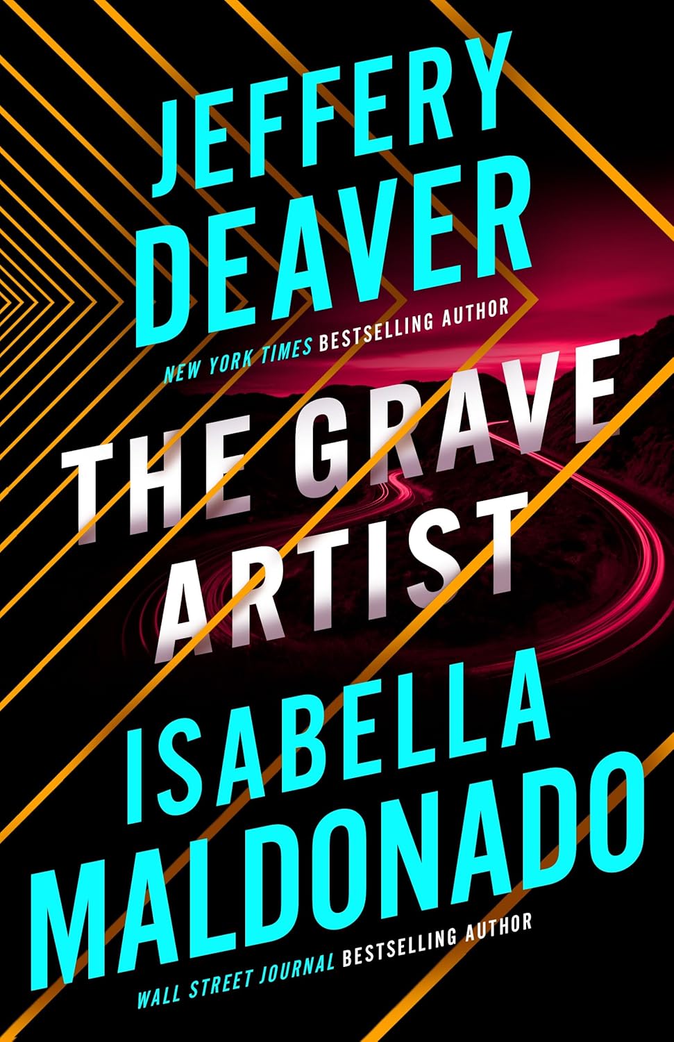 Book cover of 'The Grave Artist' by Jeffery Deaver and Isabella Maldonado with abstract design.