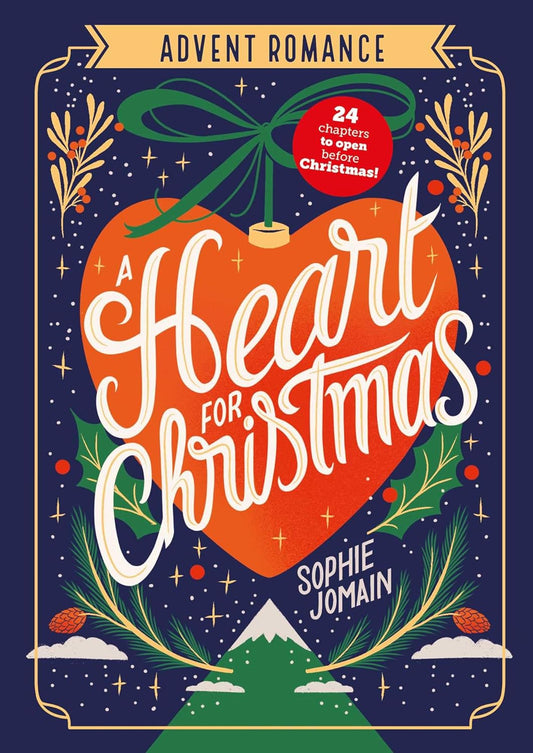 Book cover of 'A Heart for Christmas' by Sophie Jomain with festive design elements.