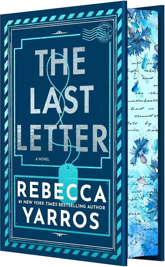 Book cover of 'The Last Letter' by Rebecca Yarros with decorative elements.