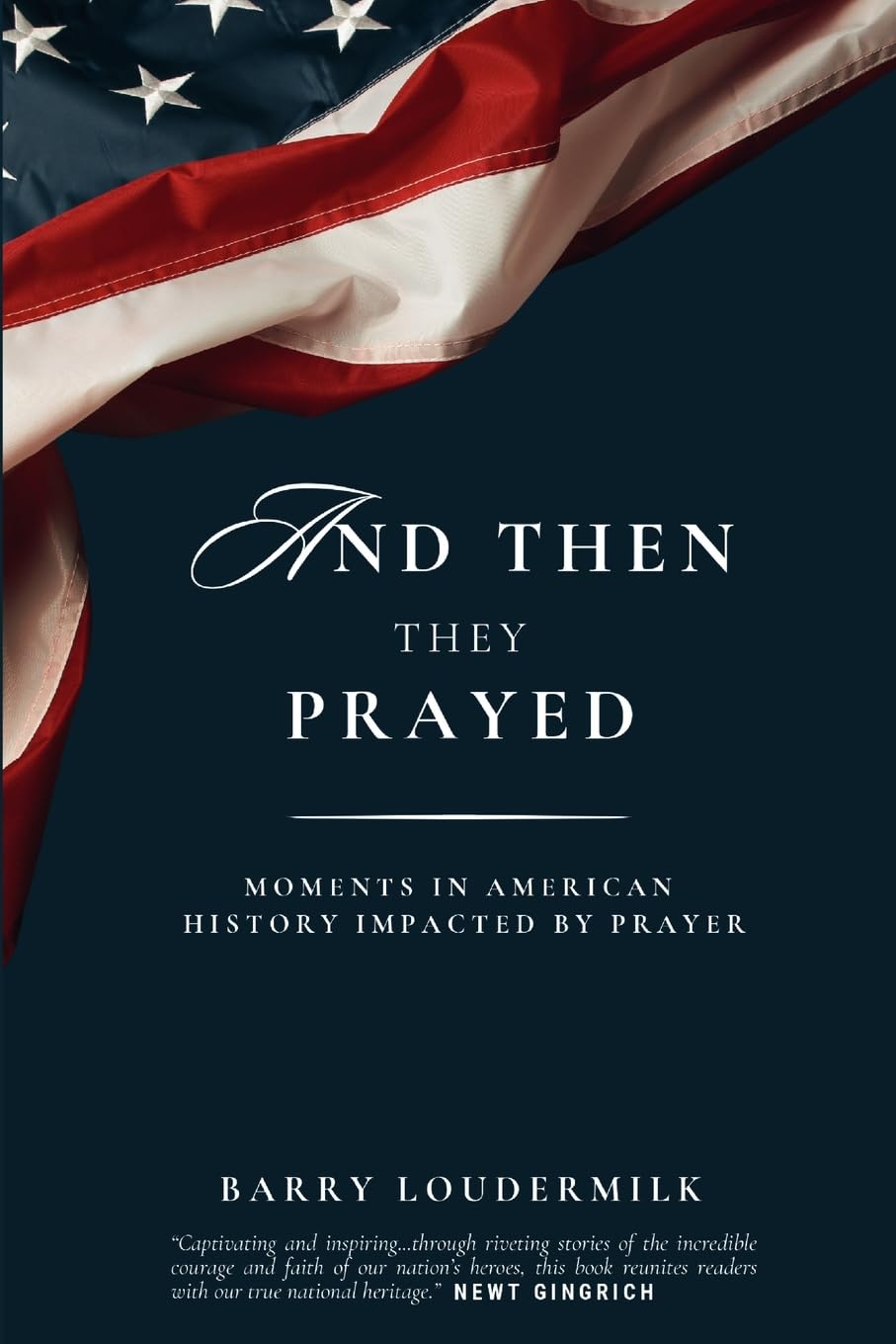Book cover of 'And Then They Prayed' with American flag and title text.