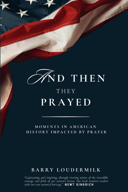 Book cover of 'And Then They Prayed' with American flag and title text.