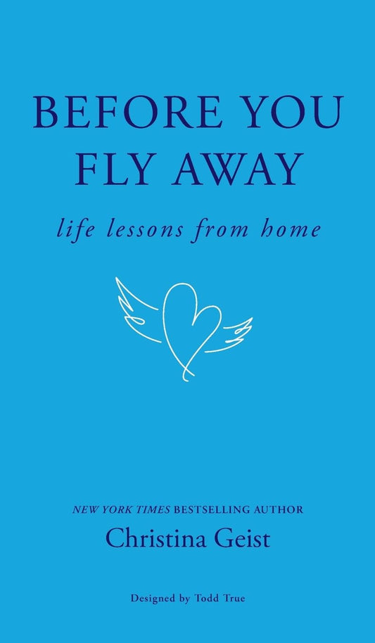 Book cover of 'Before You Fly Away' with a blue background and white text.
